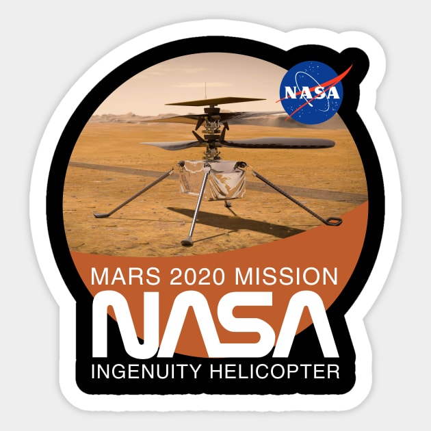 NASA Ingenuity Mars Helicopter Sticker by Bear Tees